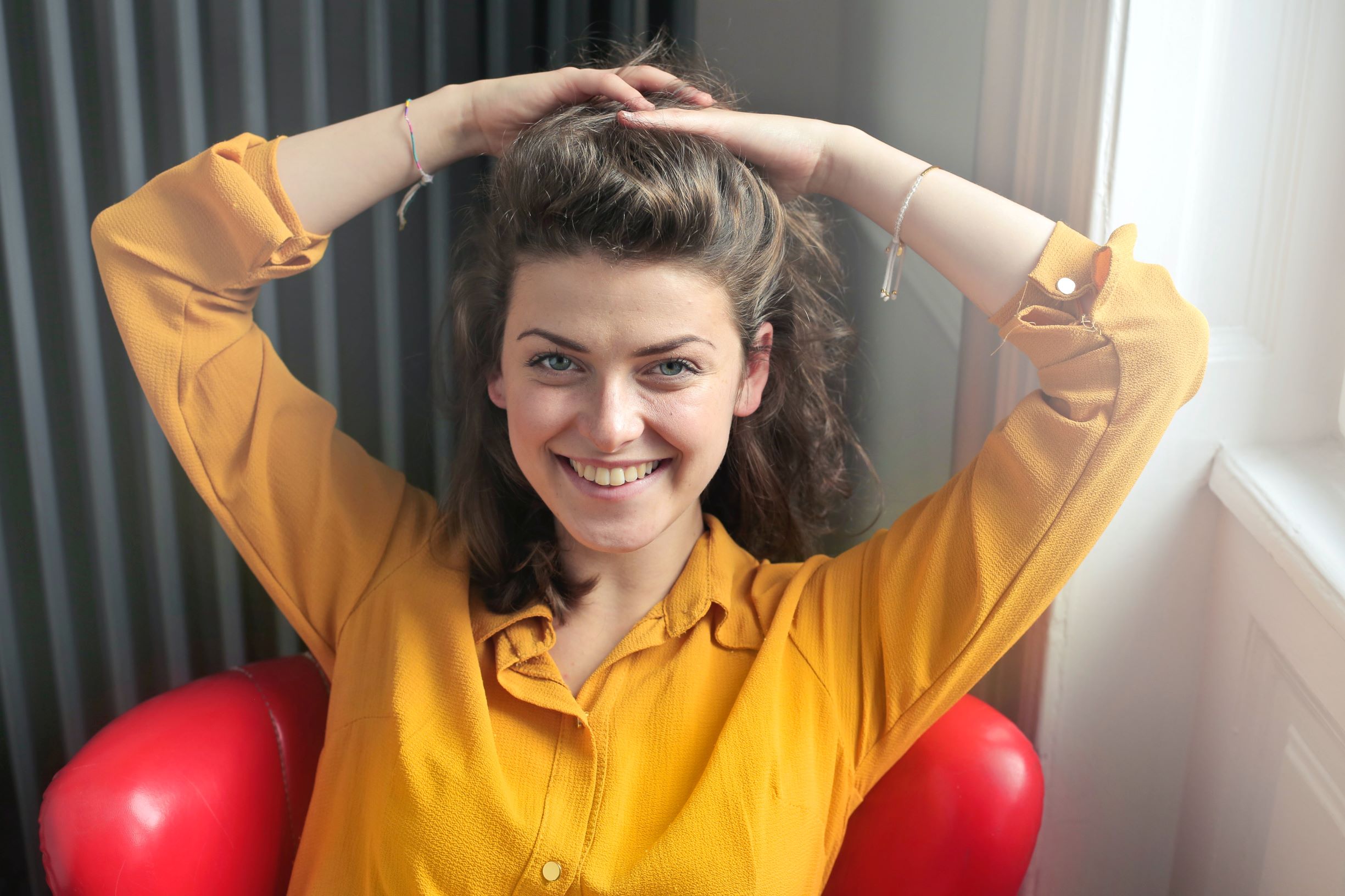 woman sitting on a chair